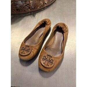 Tory Burch Ballet Slip-ons x Camel Brown Leather